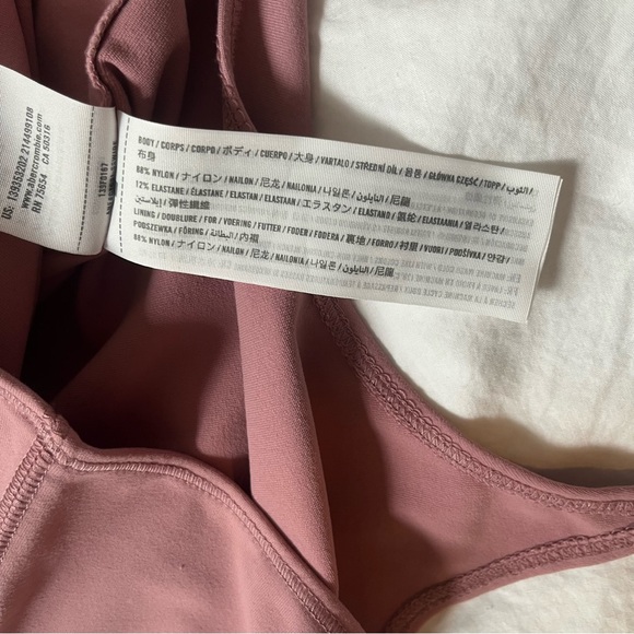 Abercrombie Square Neck Seamless Soft A&F Dusty Pink Bodysuit size Medium - Picture 7 of 12